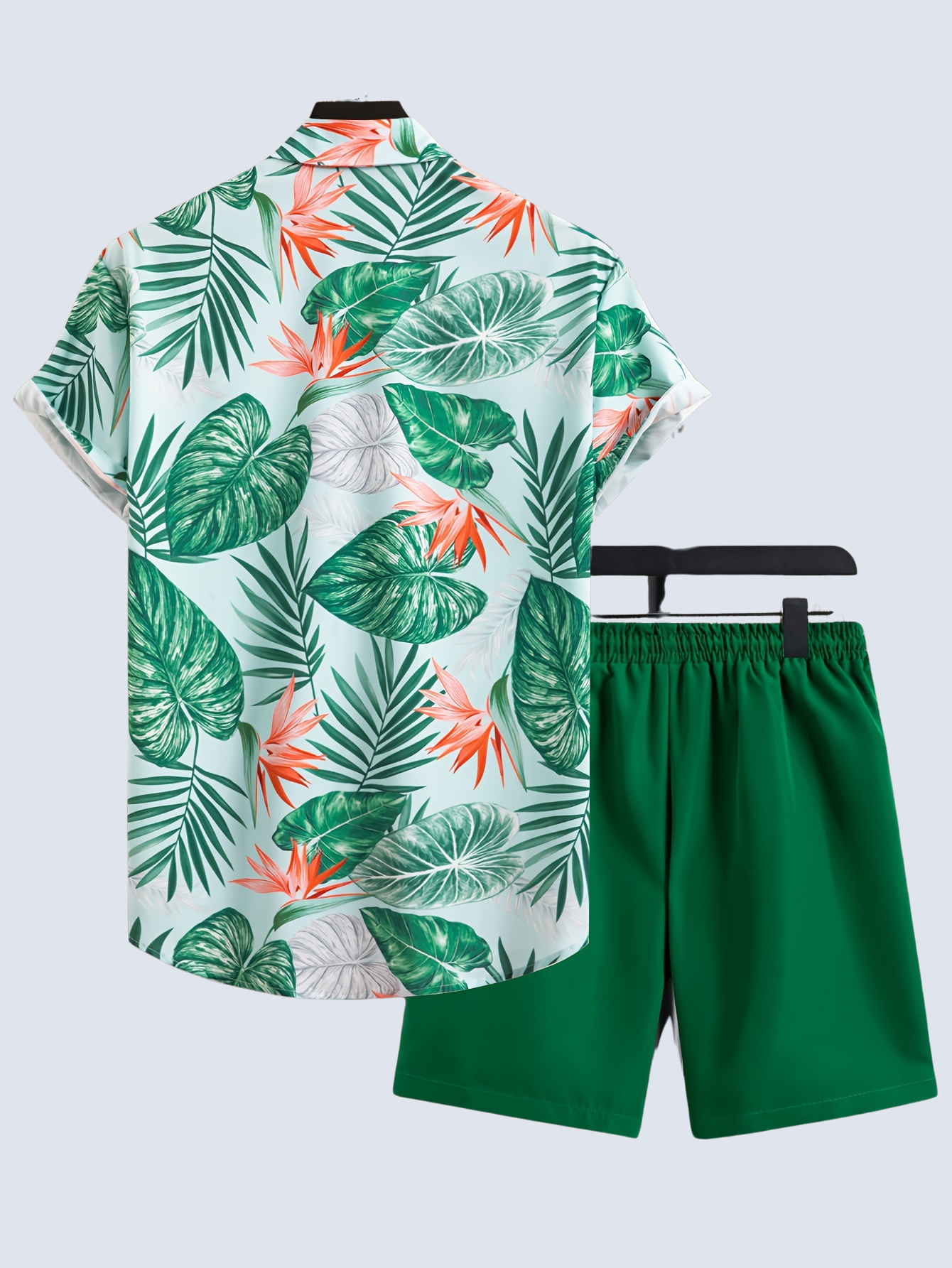 Leaf Pattern Hawaiian 2 Piece Set-Vacay Outfit