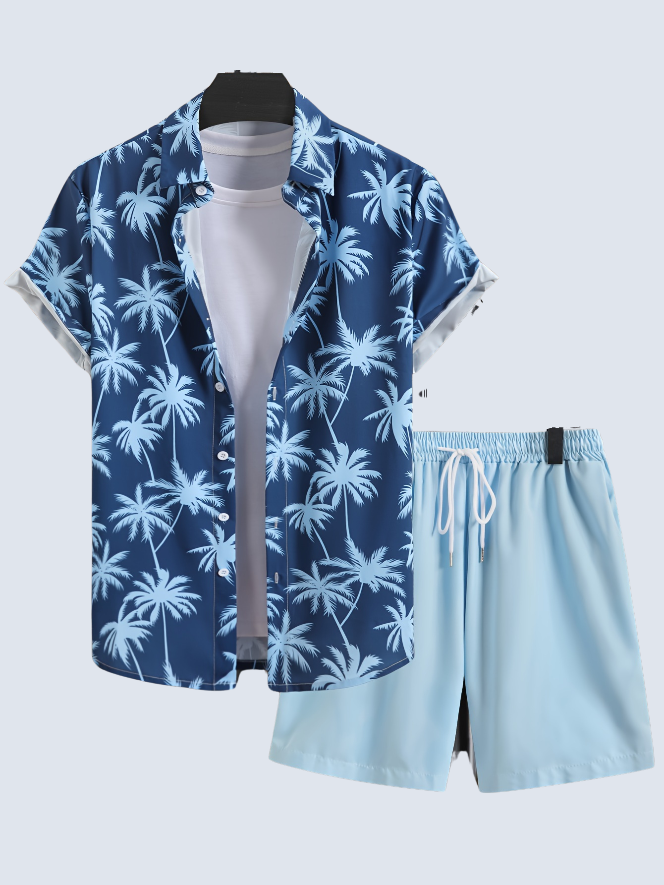 Coconut Tree Print Summer Outfit 2 Piece Set-Vacay Outfit