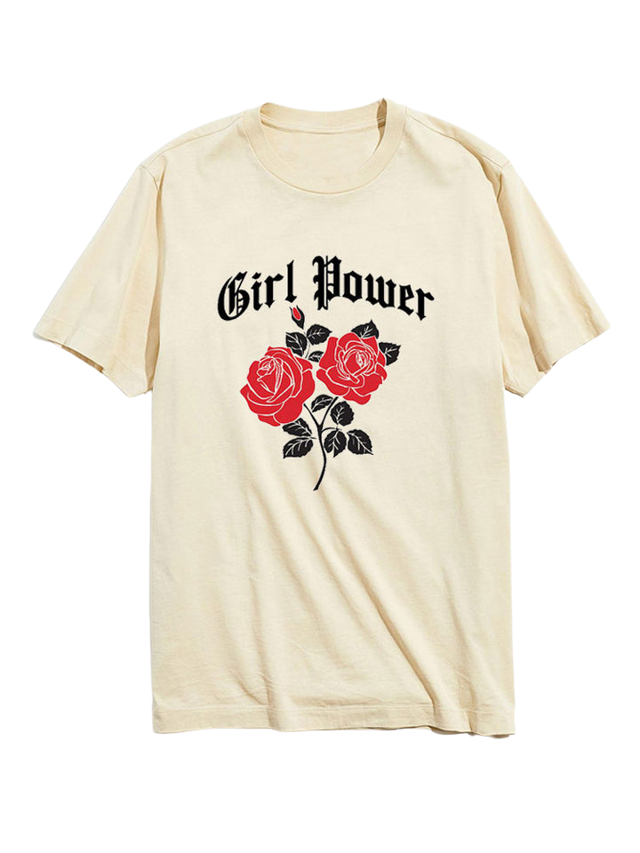 Rose Graphic T-Shirts-Vacay Outfit