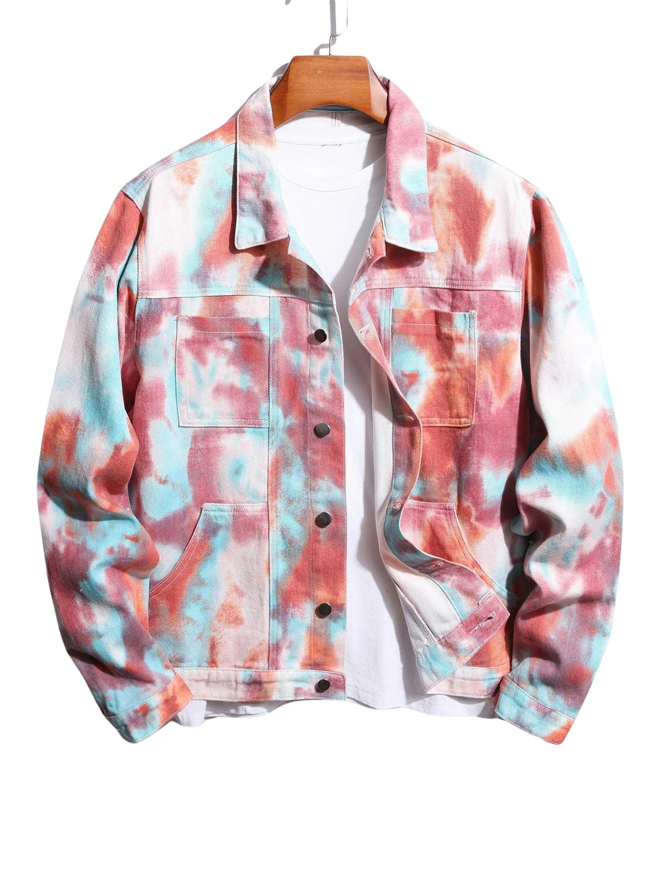 Tie Dye Denim Chore Jacket-Vacay Outfit