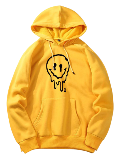 Smiley Print Hoodie-Vacay Outfit