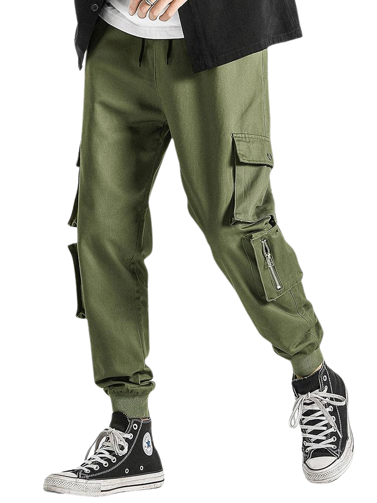 Drawstring Elastic Waist Cargo Jogger-Vacay Outfit