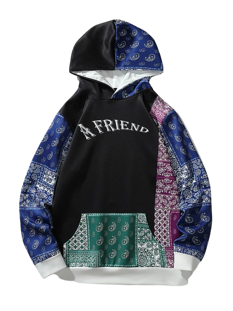 Paisley Slogan Print Hoodies-Vacay Outfit