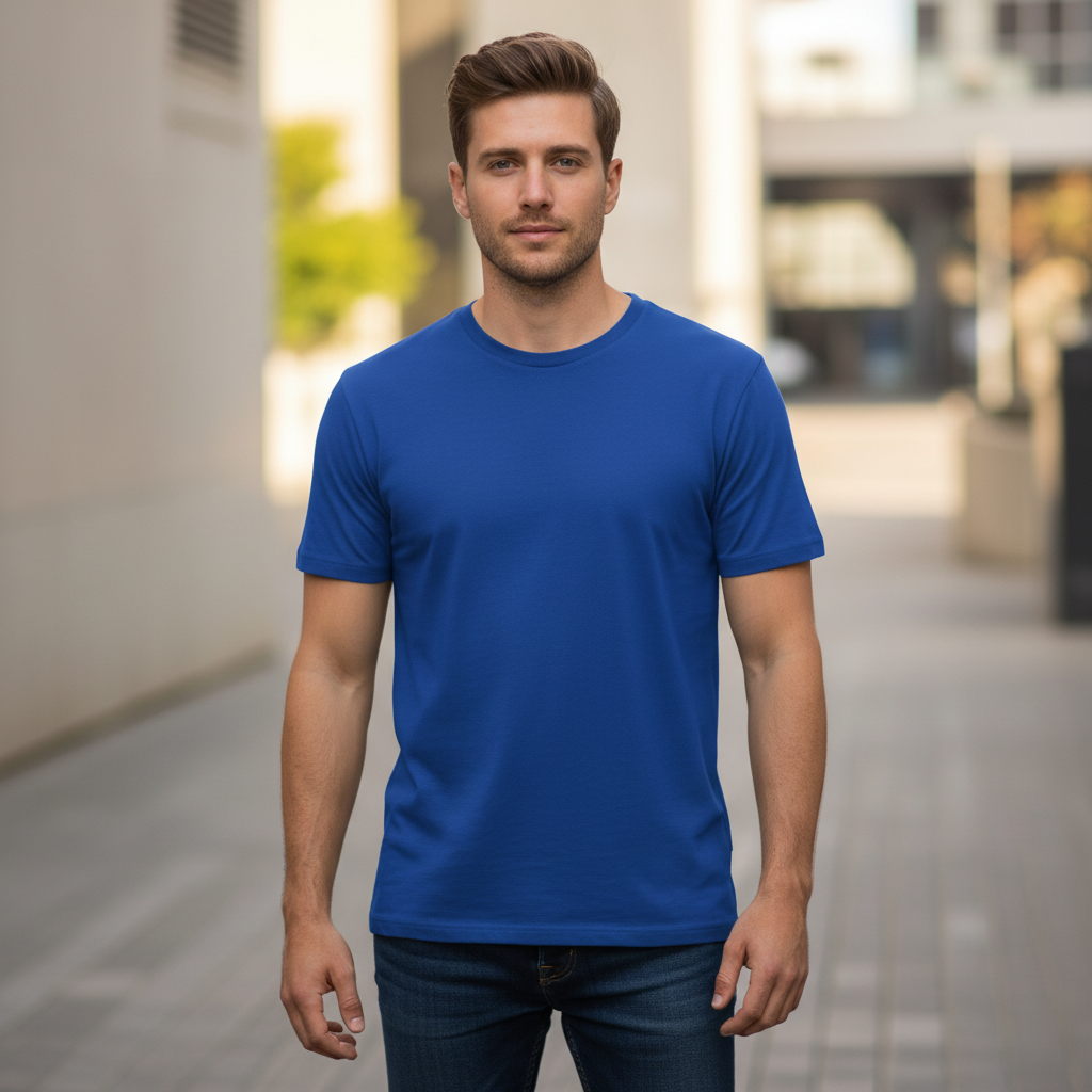 Short Sleeve Round Design T Shirt For Men