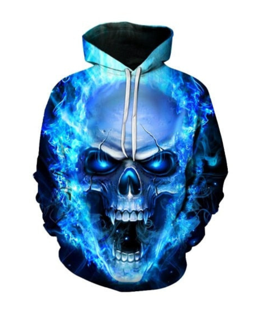 Vibrant Azure Flame Hoodie-Vacay Outfit