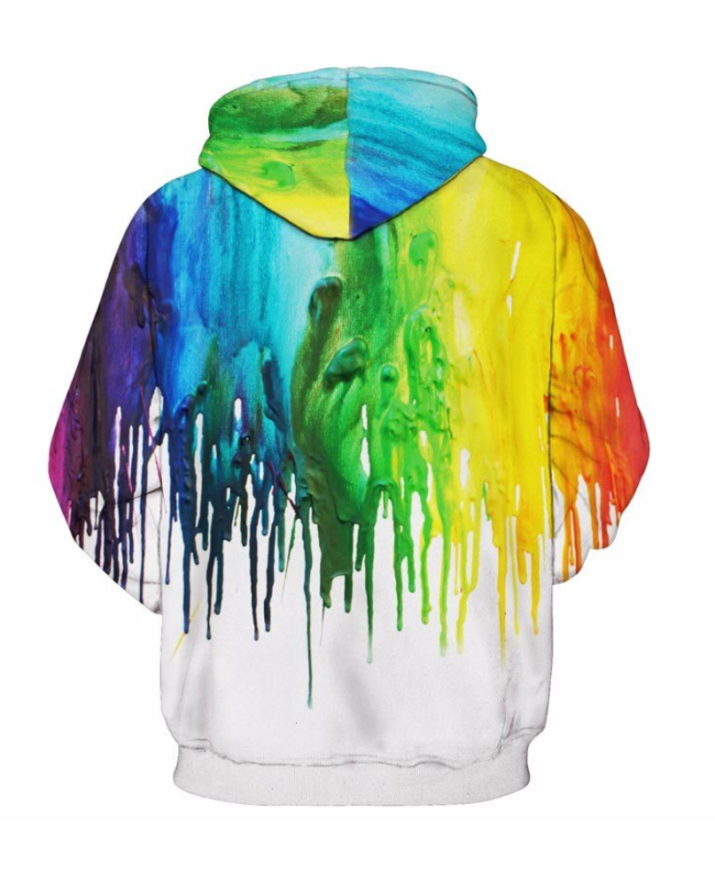 Vibrant Dripping Paint Hoodie-Vacay Outfit