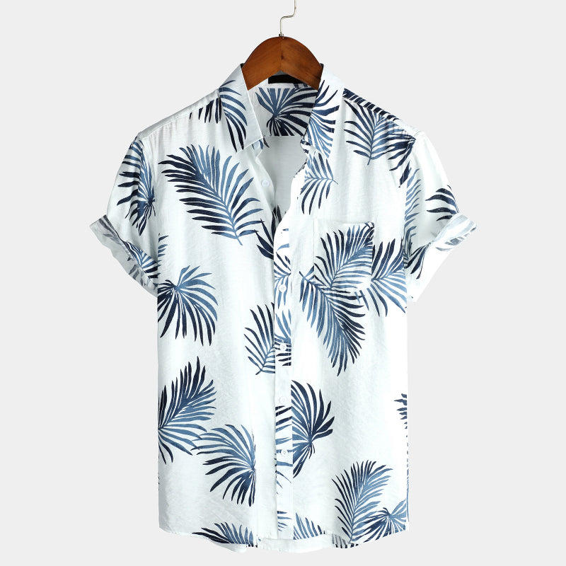 Vintage Vertical Striped Casual Short Sleeve Shirt-Vacay Outfit