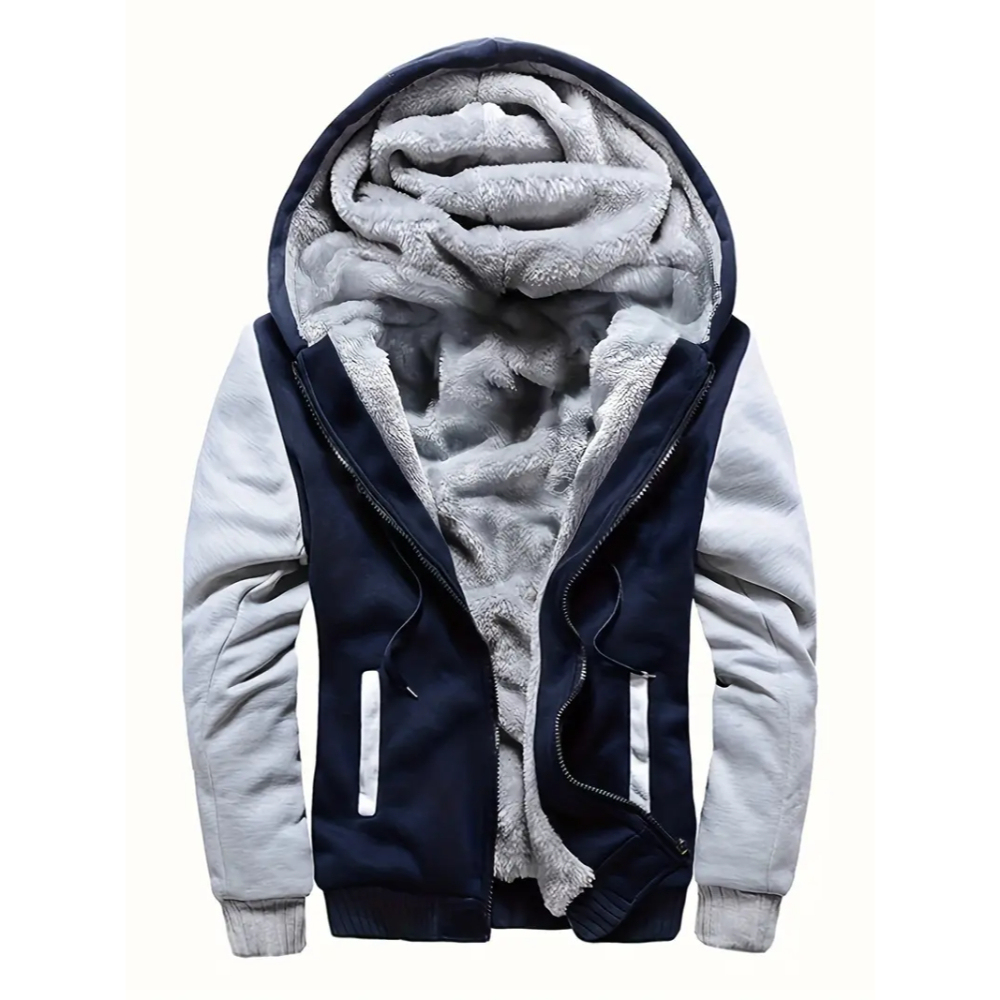 Warm Fleece Hooded Jacket For Men