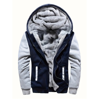 Warm Fleece Hooded Jacket For Men
