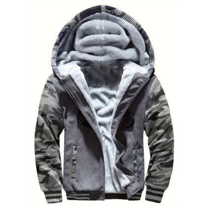 Warm Fleece Hooded Jacket For Men
