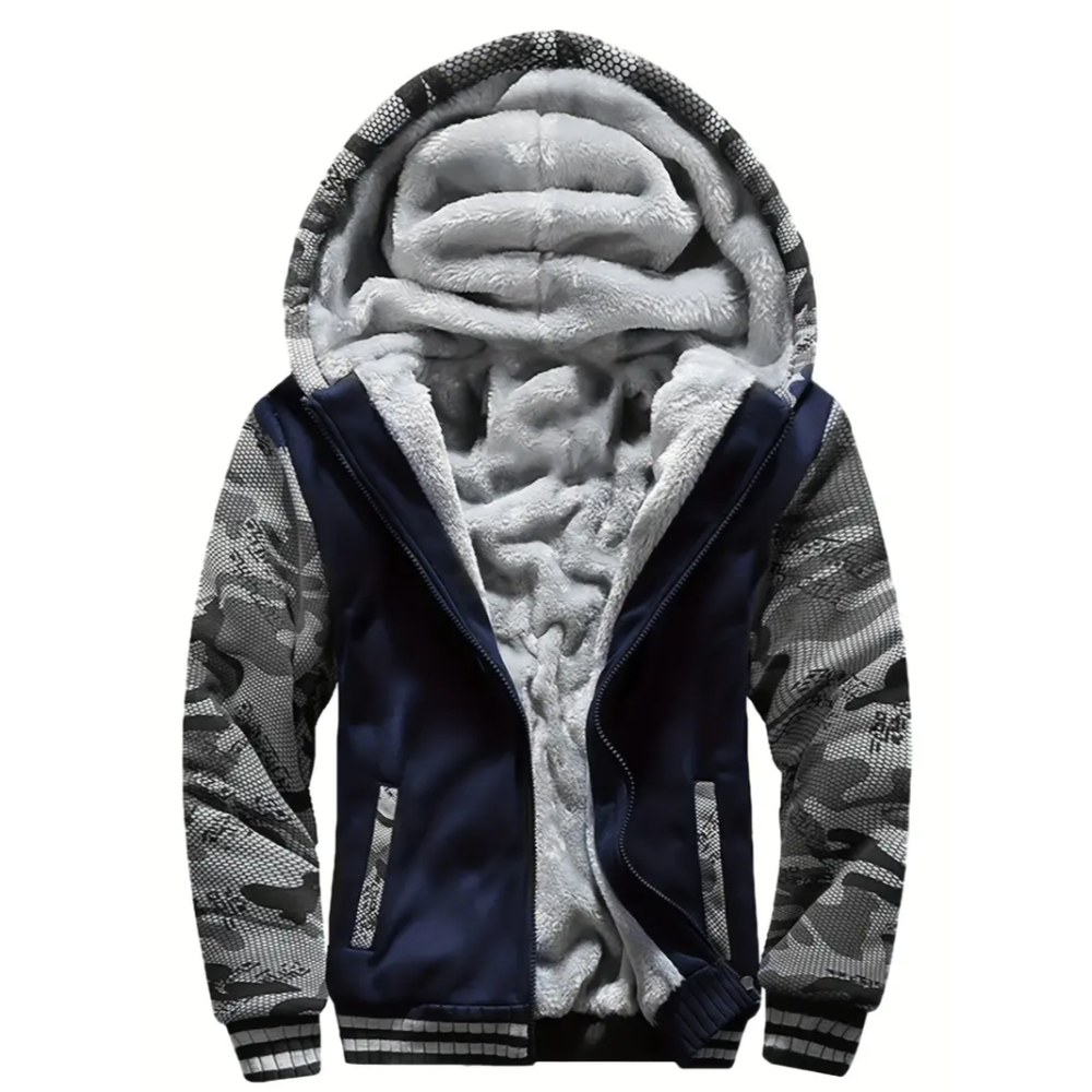 Warm Fleece Hooded Jacket For Men