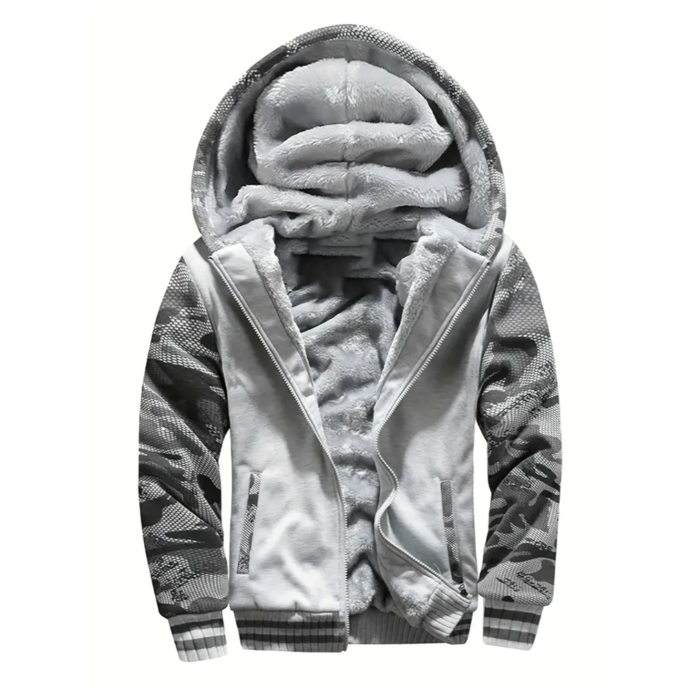 Warm Fleece Hooded Jacket For Men