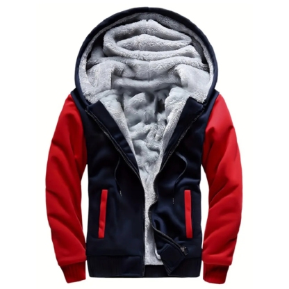 Warm Fleece Hooded Jacket For Men