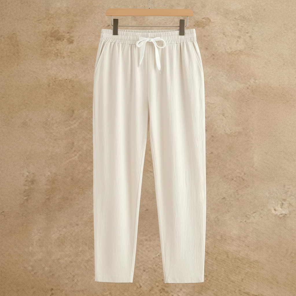 Solid Button Half Placket Short Sleeve Linen Shirt And Pants Set For Men