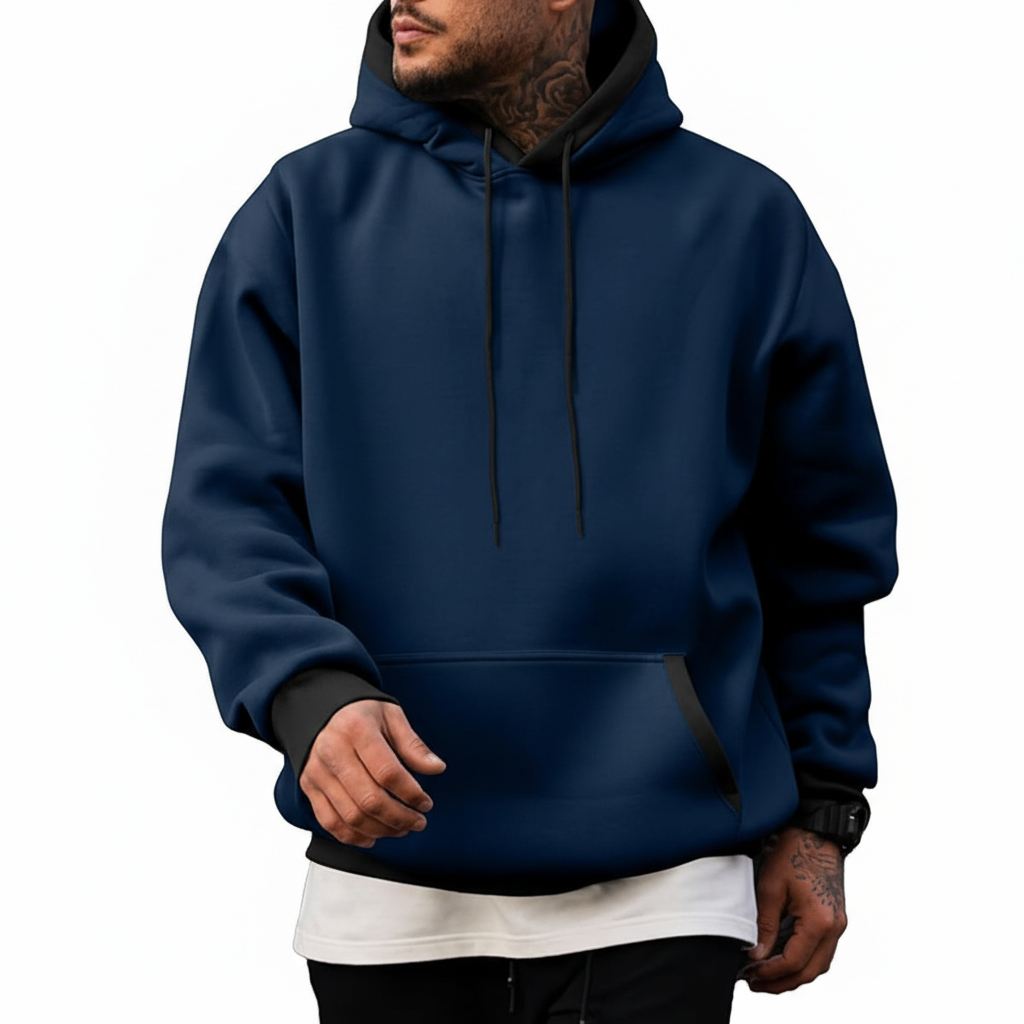 Men's Cotton Casual Hoodie With Drawstring