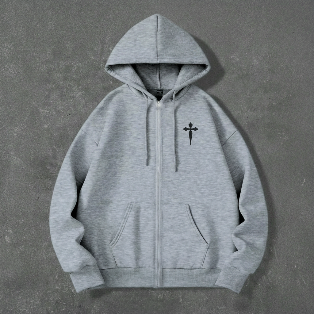 Casual Loose Fit Zip Up Hoodie For Men
