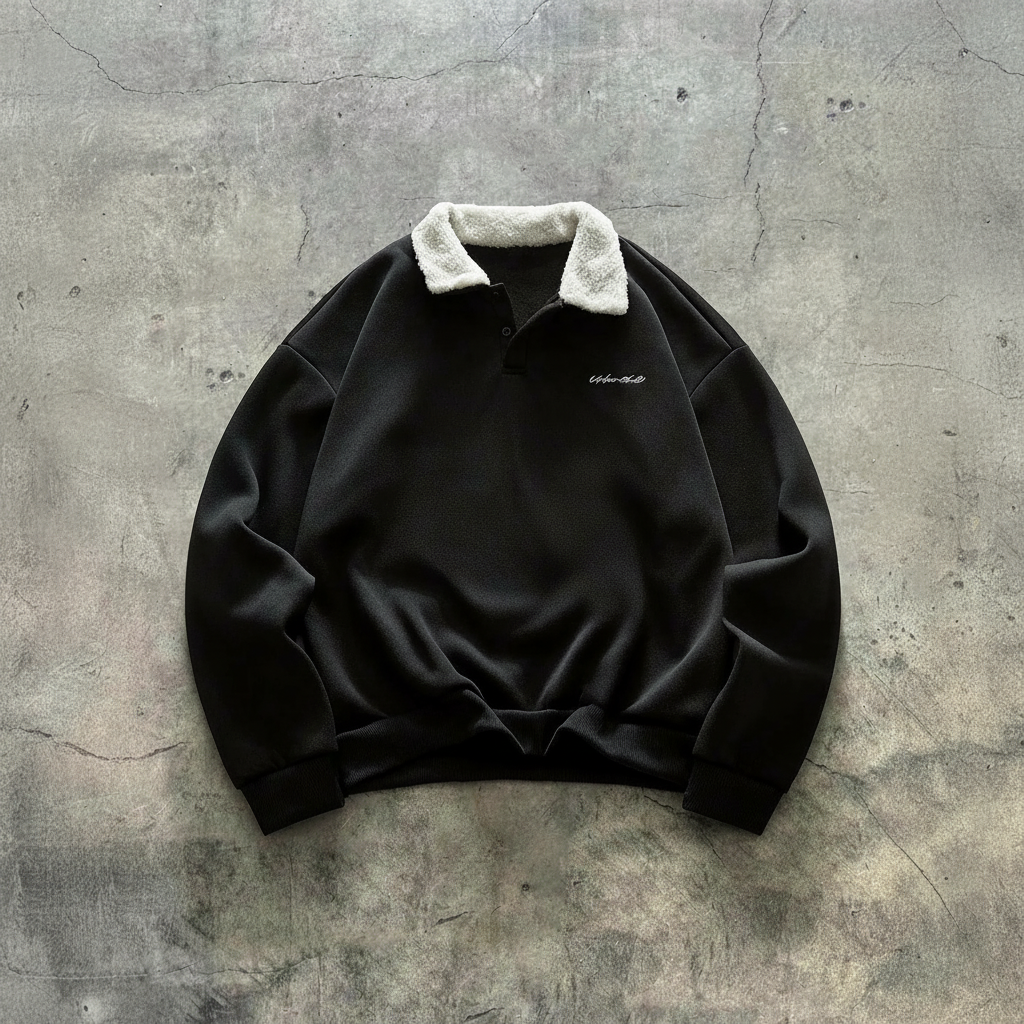 Letter Embroidery Contrast Collar Pullover Sweatshirt For Men