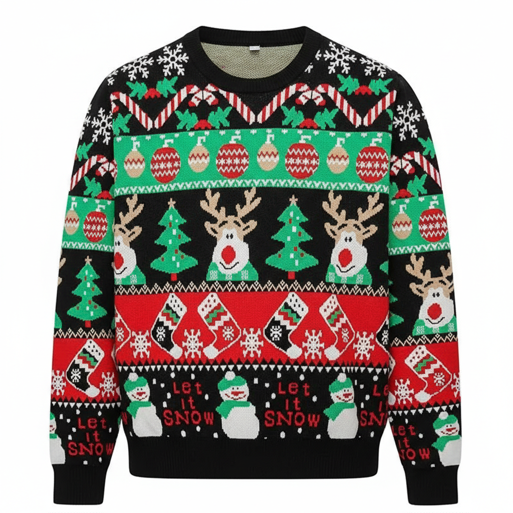 Unisex Ugly Christmas Sweaters Adult Long Sleeve Crewneck Sweaters Funny Top Pullover Xmas Party Family Gatherings