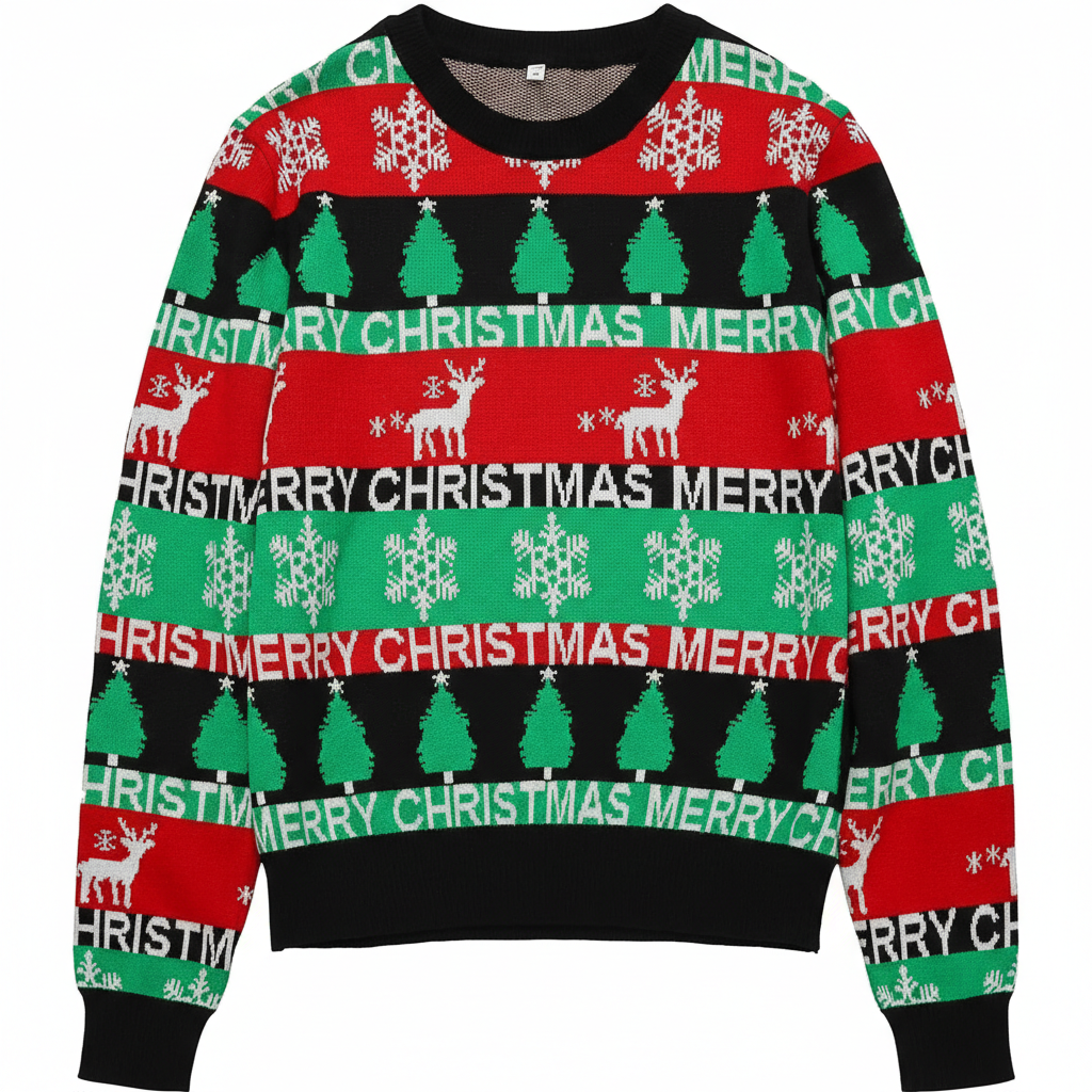 Unisex Ugly Christmas Sweaters Adult Long Sleeve Crewneck Sweaters Funny Top Pullover Xmas Party Family Gatherings