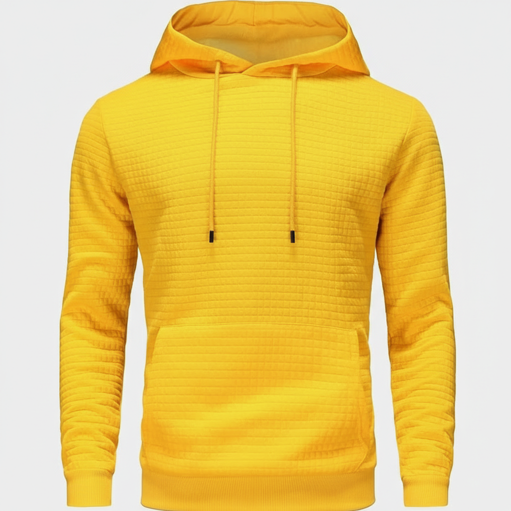 Mens Pullover Hoodies Plaid Jacquard Long Sleeve Drawstring Hipster