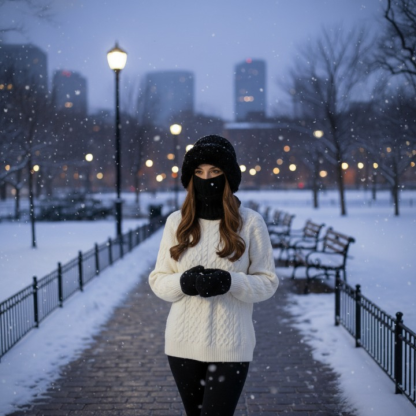 3 In 1 Beanie With Scarf And Mask Set