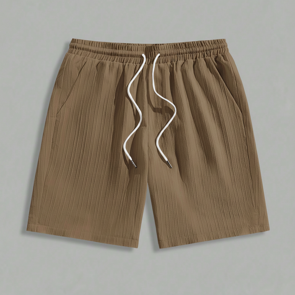 Solid Color Drawstring Athletic Shorts With Pockets For Men
