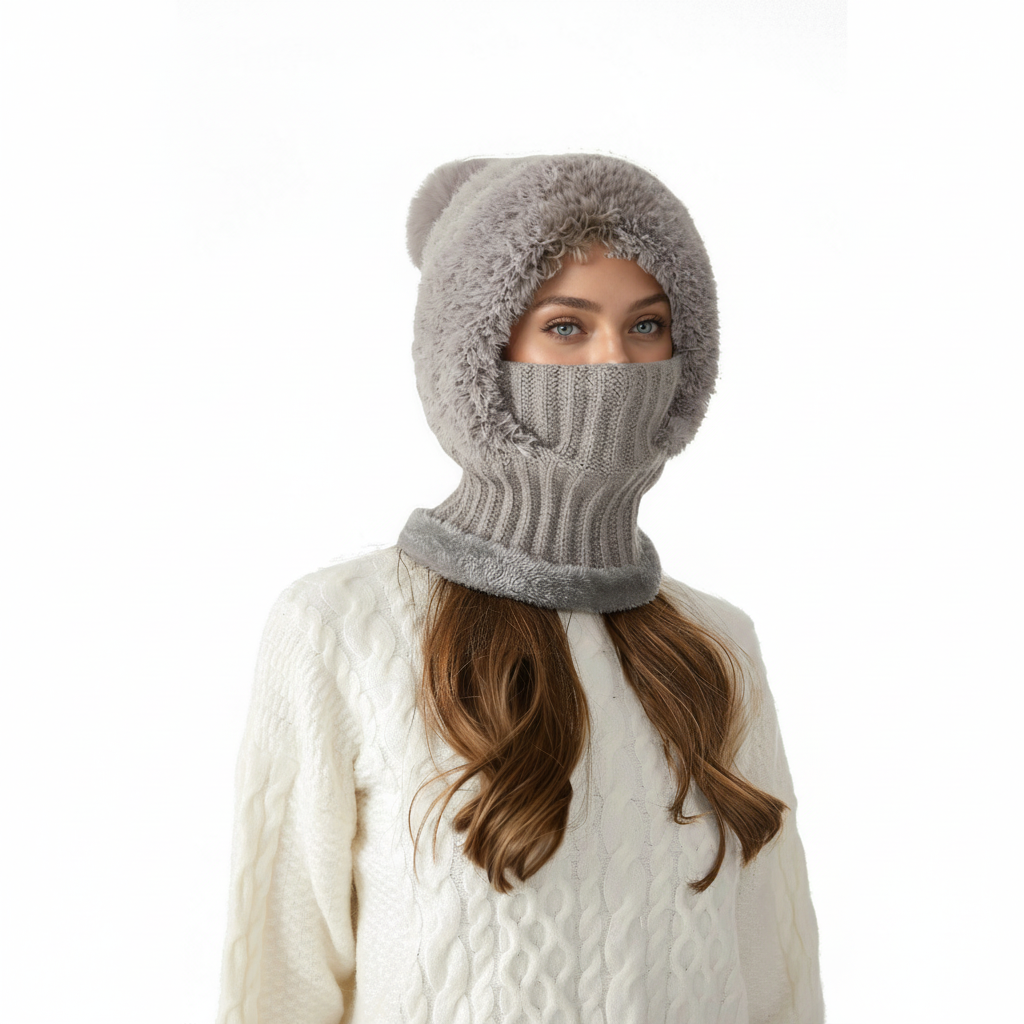 3 In 1 Beanie With Scarf And Mask Set