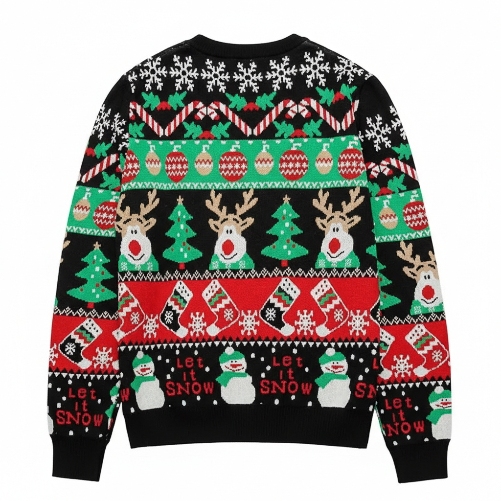 Unisex Ugly Christmas Sweaters Adult Long Sleeve Crewneck Sweaters Funny Top Pullover Xmas Party Family Gatherings