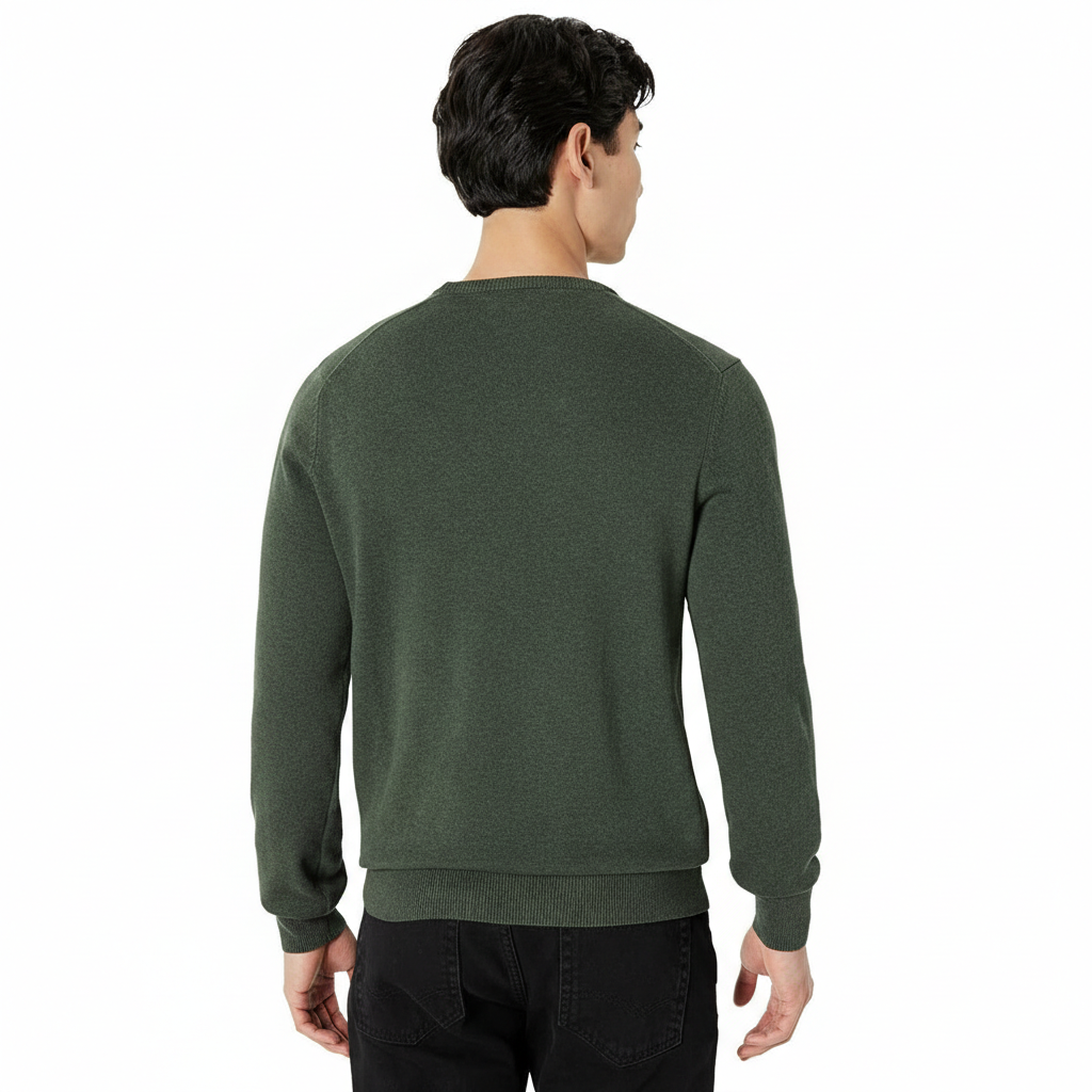 Men's Long-Sleeve Crewneck Sweater, 100% Cotton, Big & Tall Options Available