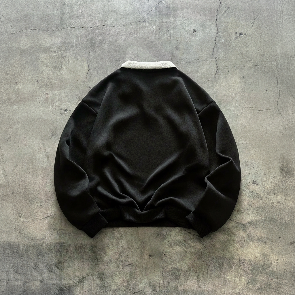 Letter Embroidery Contrast Collar Pullover Sweatshirt For Men