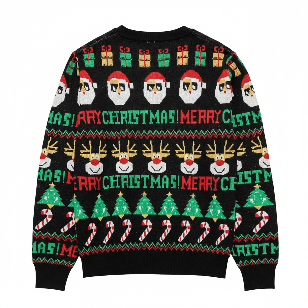 Unisex Ugly Christmas Sweaters Adult Long Sleeve Crewneck Sweaters Funny Top Pullover Xmas Party Family Gatherings