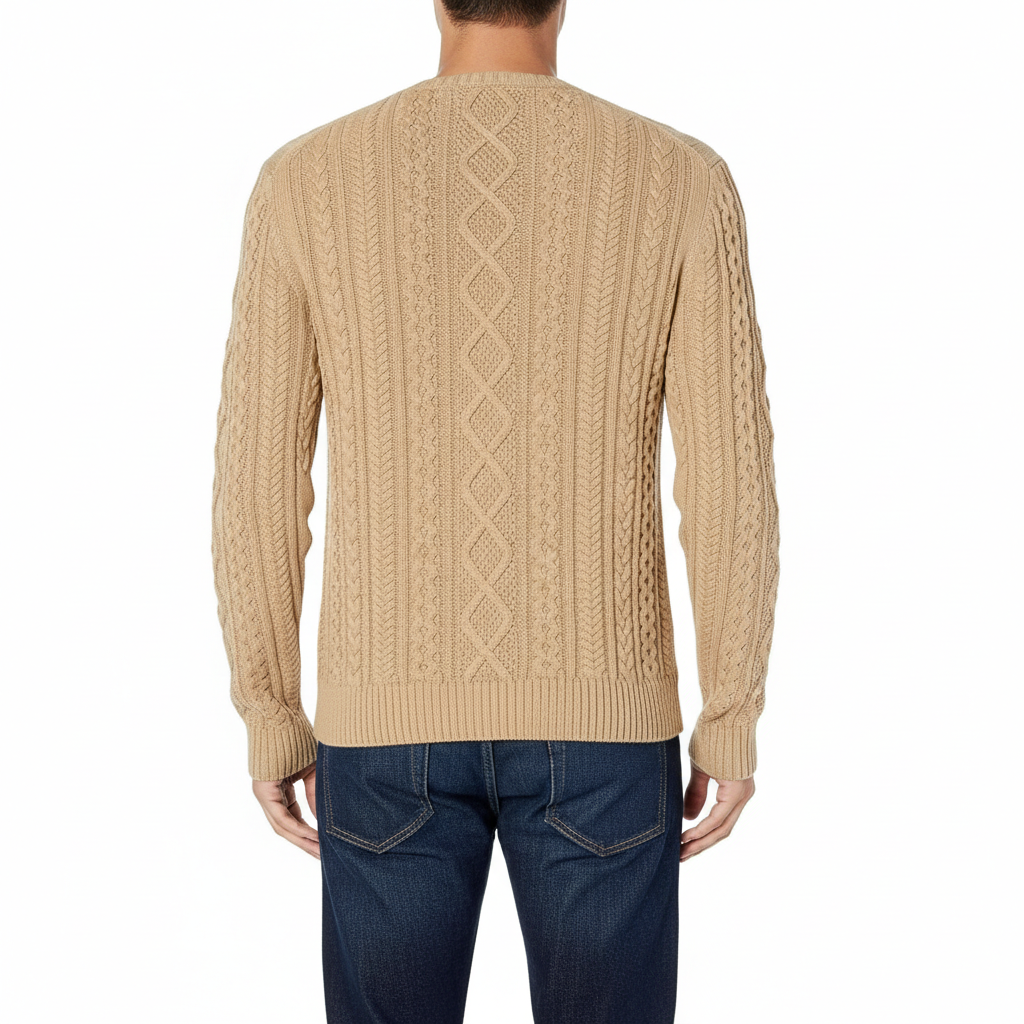 Long Sleeve Cable Knit Pullover Sweater