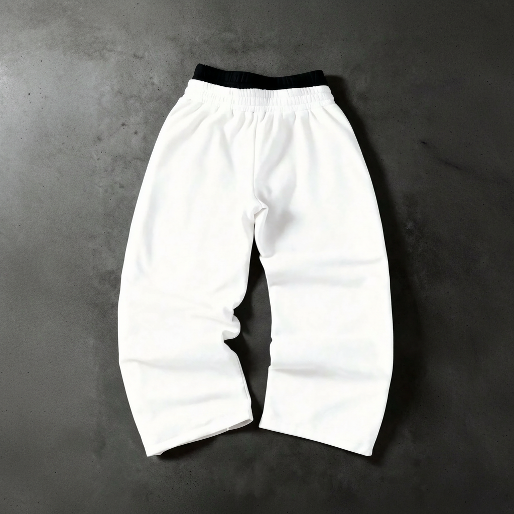 Street Style Wide Pants With Double Zipper And Side Panels