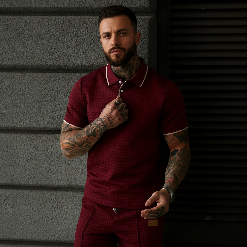 Casual Patch Up Half Placket Polo T Shirt For Men