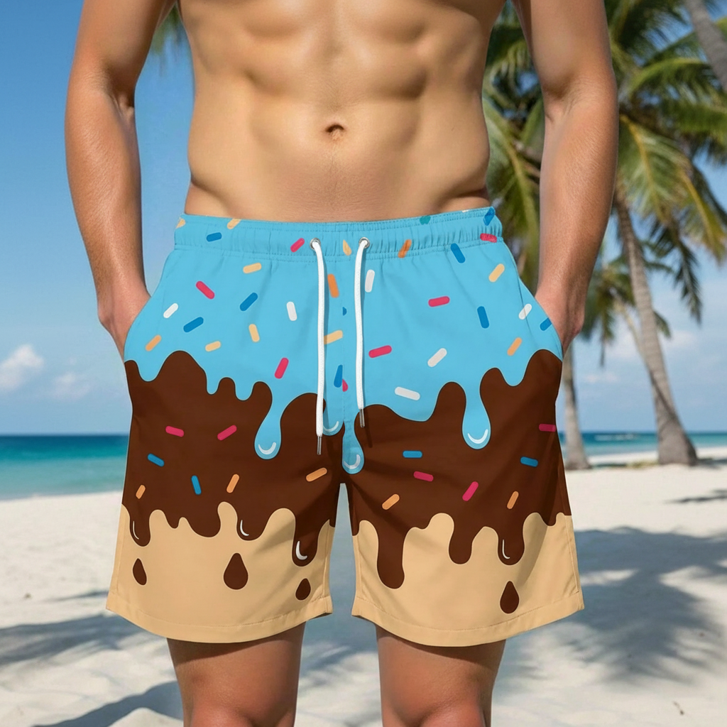 Casual Printed Beach Shorts For Men
