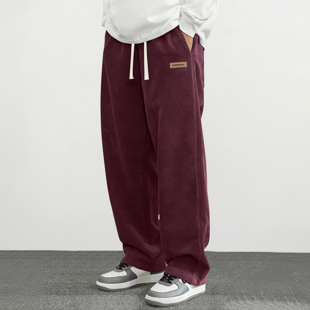 Personalized Printed Loose Fit Straight Pants For Men