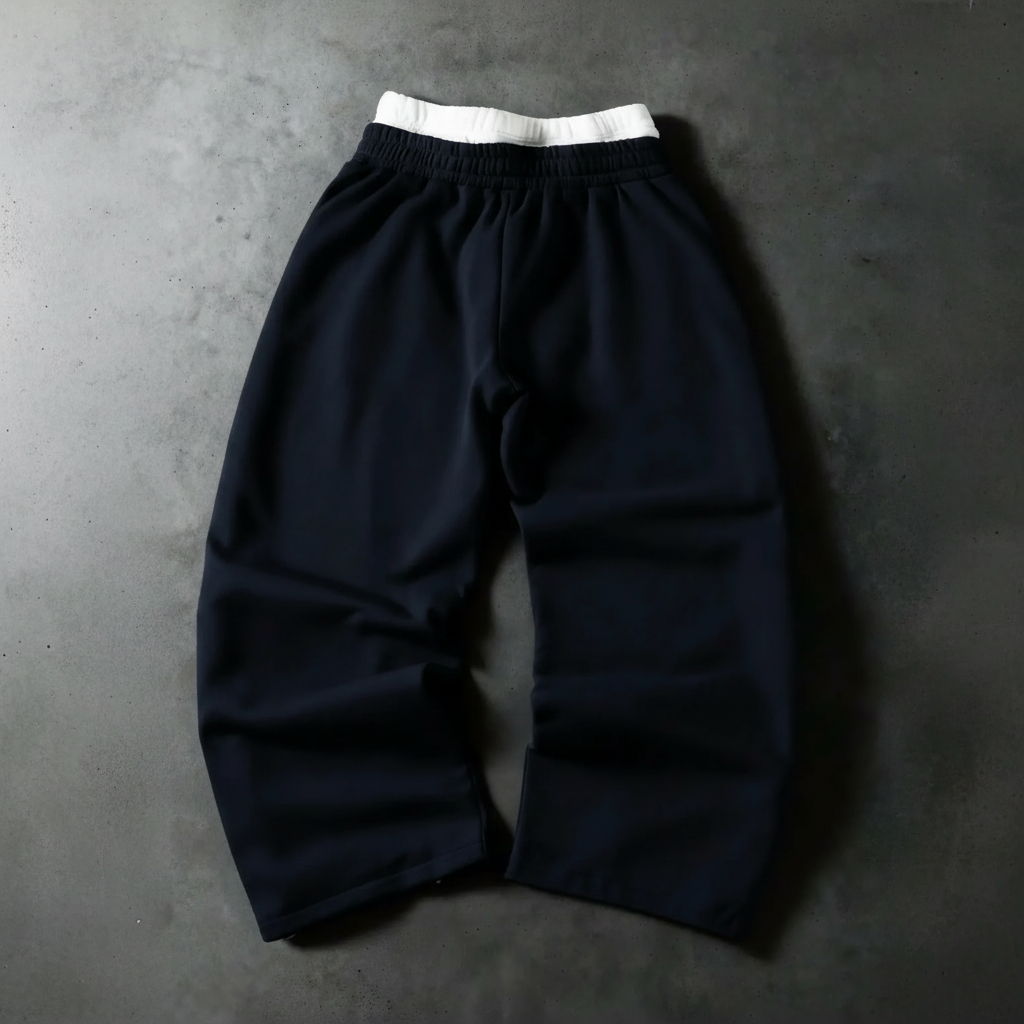 Street Style Wide Pants With Double Zipper And Side Panels