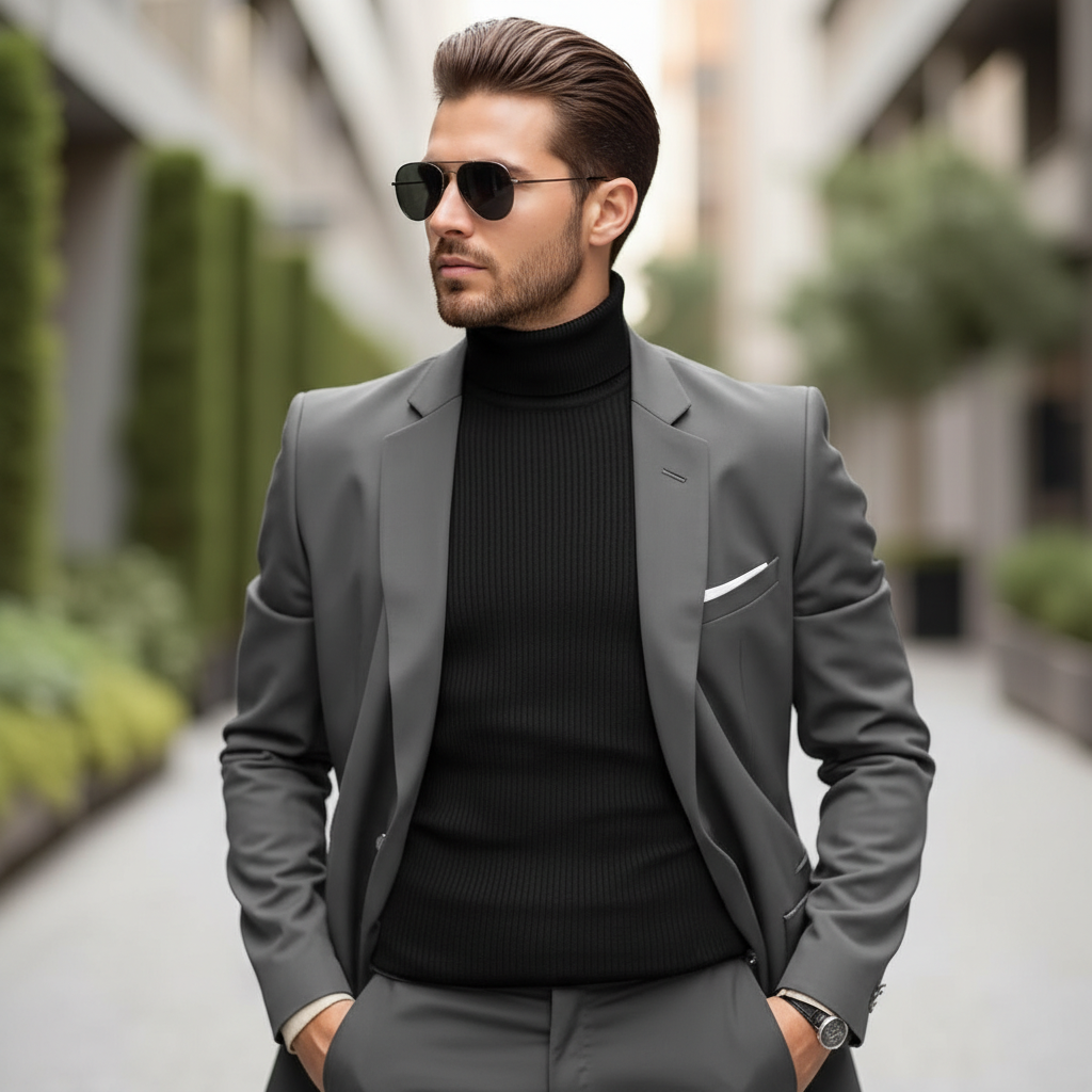 Casual Long Sleeves Ribbed Pullover For Men