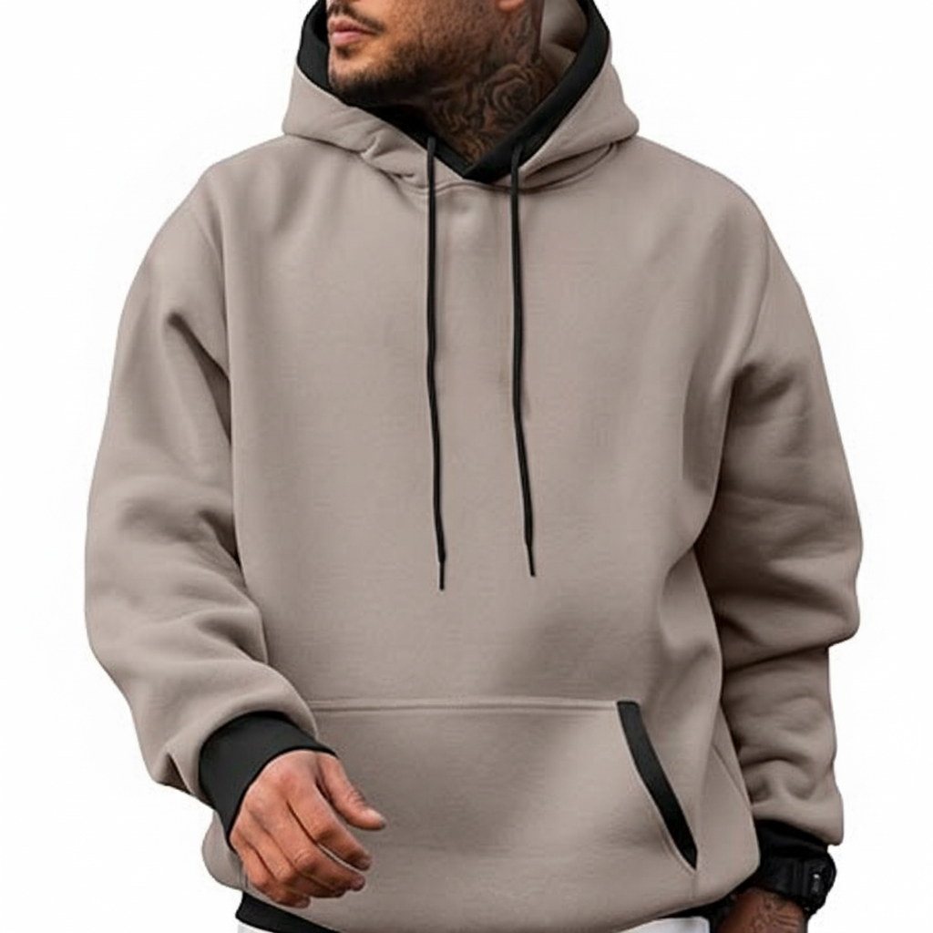 Men's Cotton Casual Hoodie With Drawstring