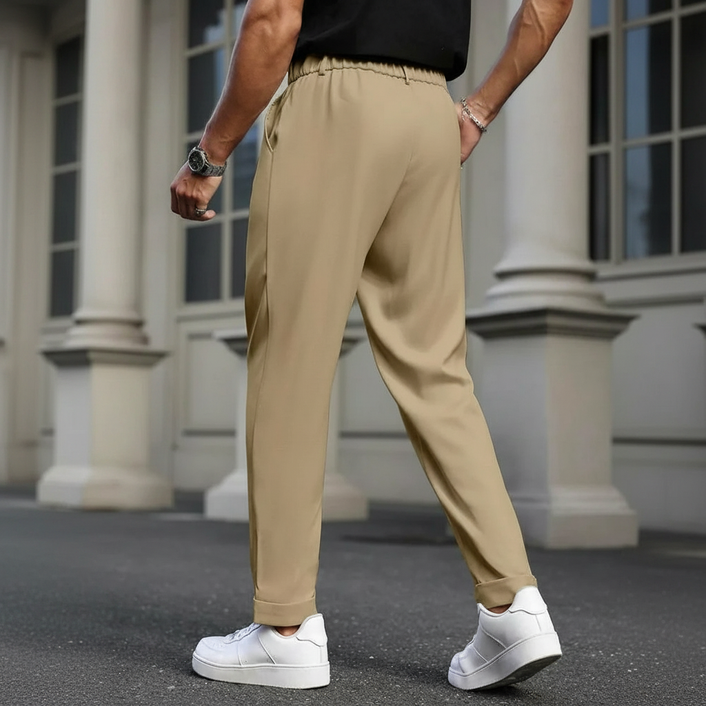 Straight Casual Trousers Retro British Style For Men