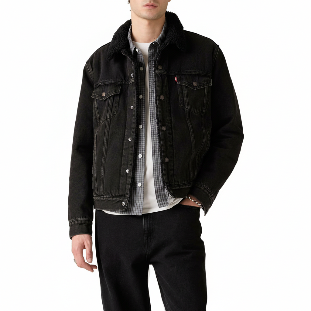 Men Sherpa Trucker Jacket