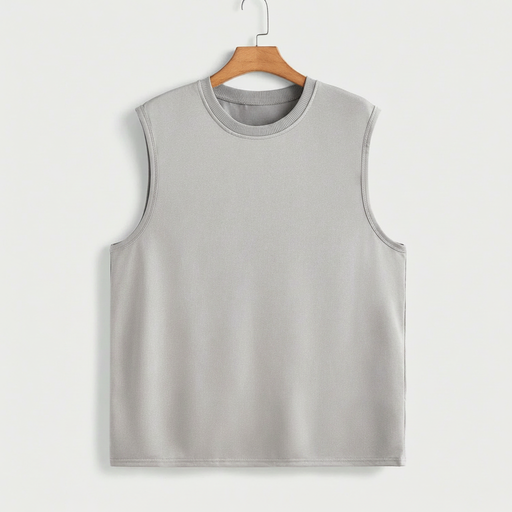 Solid Color Regular Fit Wide Strap Tank Top For Men