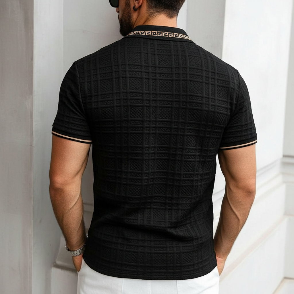 Knitted Buttoned Casual Golf Polo T Shirt For Men