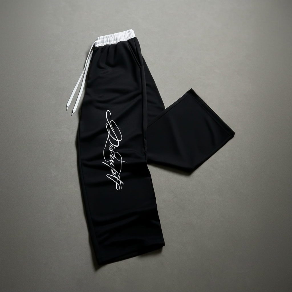 Street Style Wide Pants With Double Zipper And Side Panels