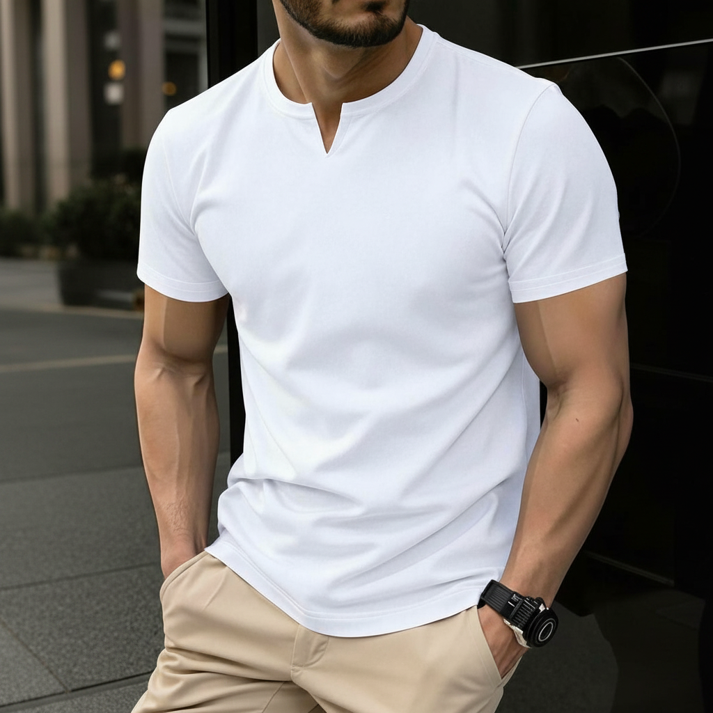 Crown Lion Print Round Short Sleeve T Shirt