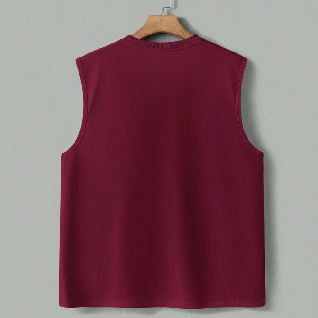 Solid Color Regular Fit Wide Strap Tank Top For Men