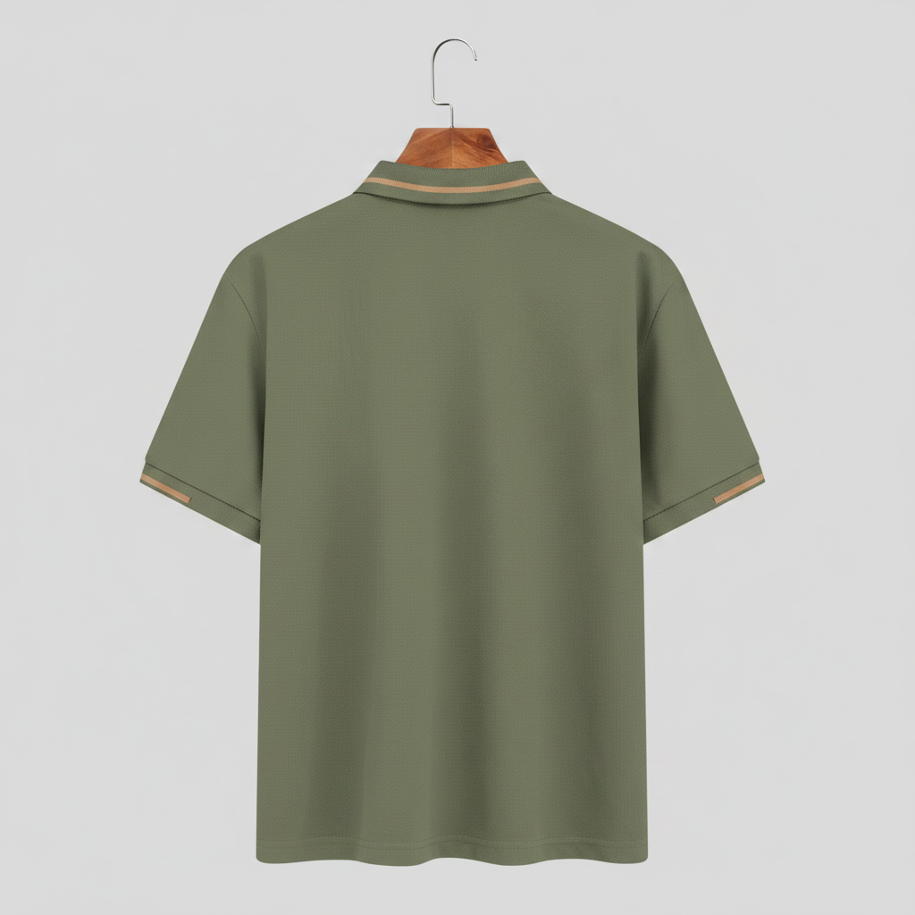 Contrast Color Short Sleeve Polo Shirt With Decorative Details For Men