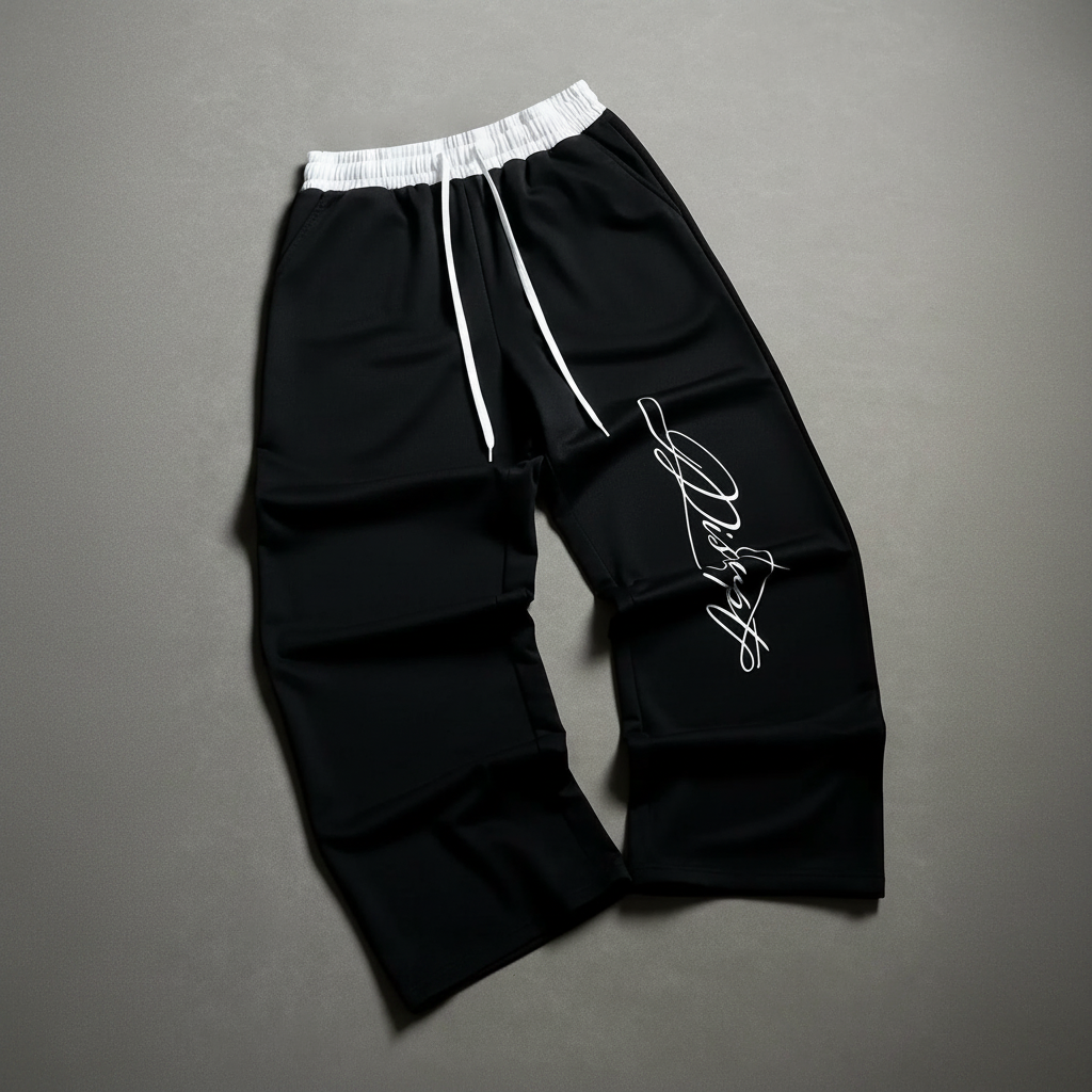 Street Style Wide Pants With Double Zipper And Side Panels