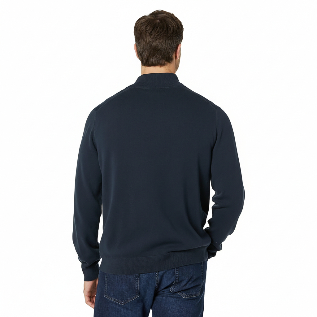 Quarter Zip Long Sleeve Knit Sweater