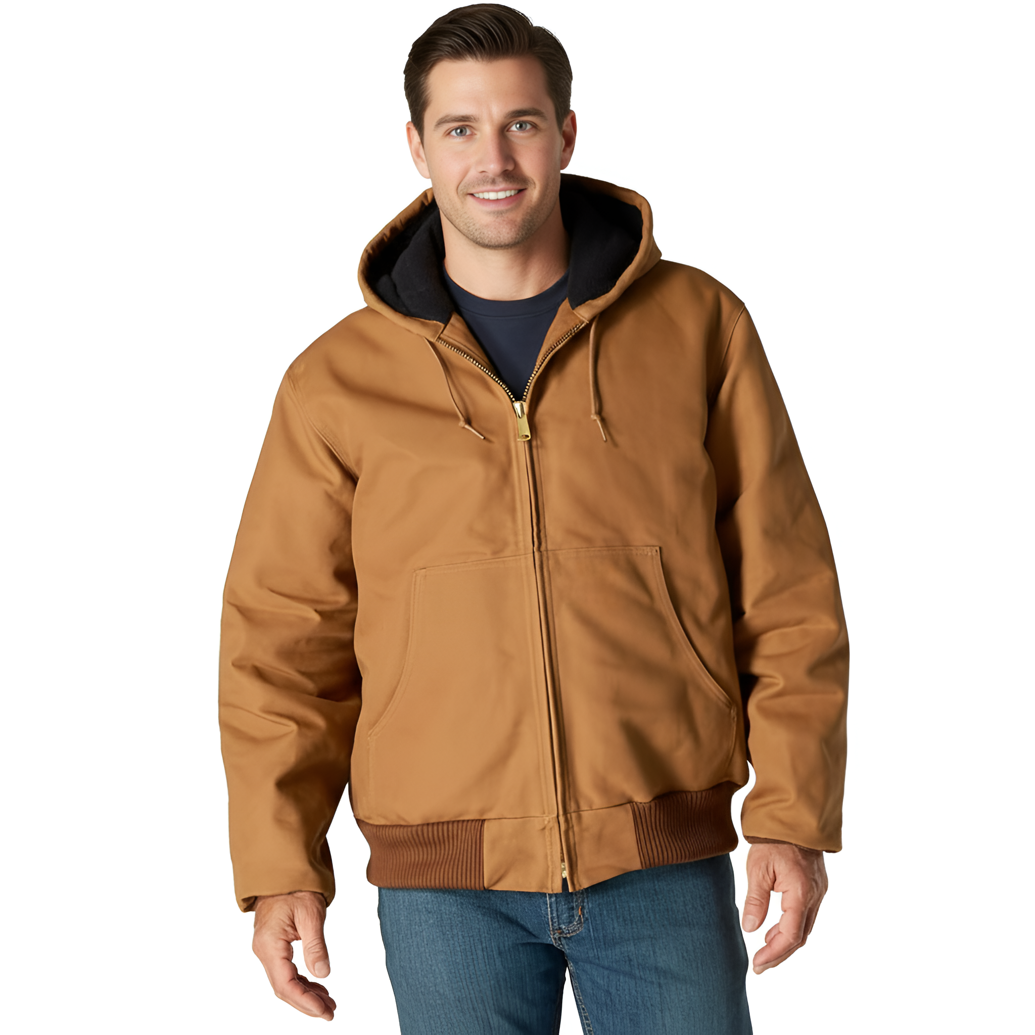 Men Loose Fit Firm Duck Insulated Flannel-Lined Active Jac